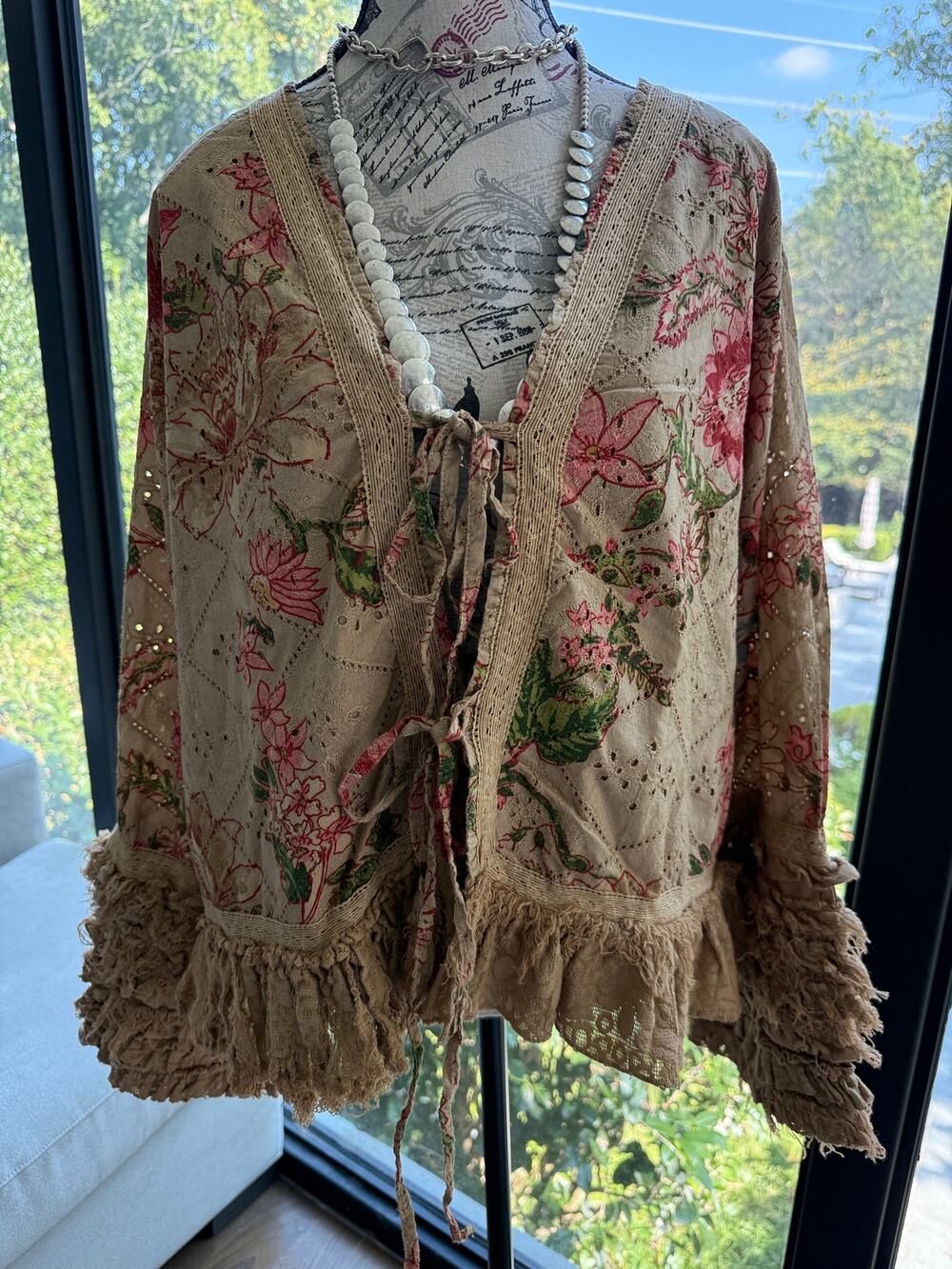 A Rare Bird Tattered Flower Jacket One Size NWT
